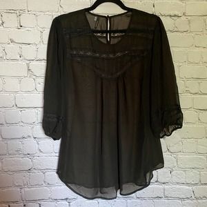 3/25 - Maurices Black Lace Blouse
